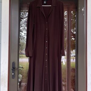 Jones New York Dark Brown Long Sleeve Dress